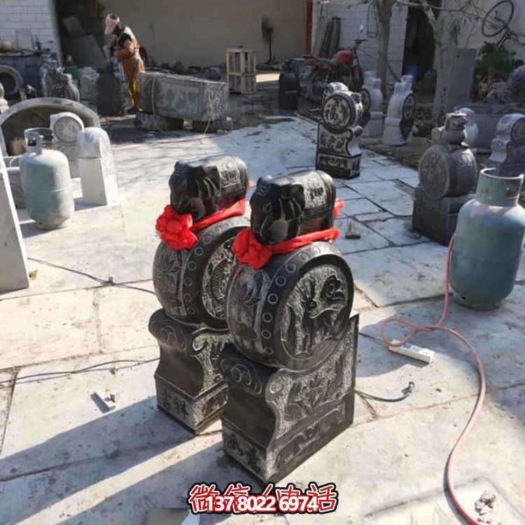 精美大理石仿古旧门墩雕塑，打造完美中式庭院