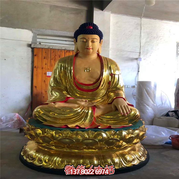 大型纯铜三宝佛雕塑