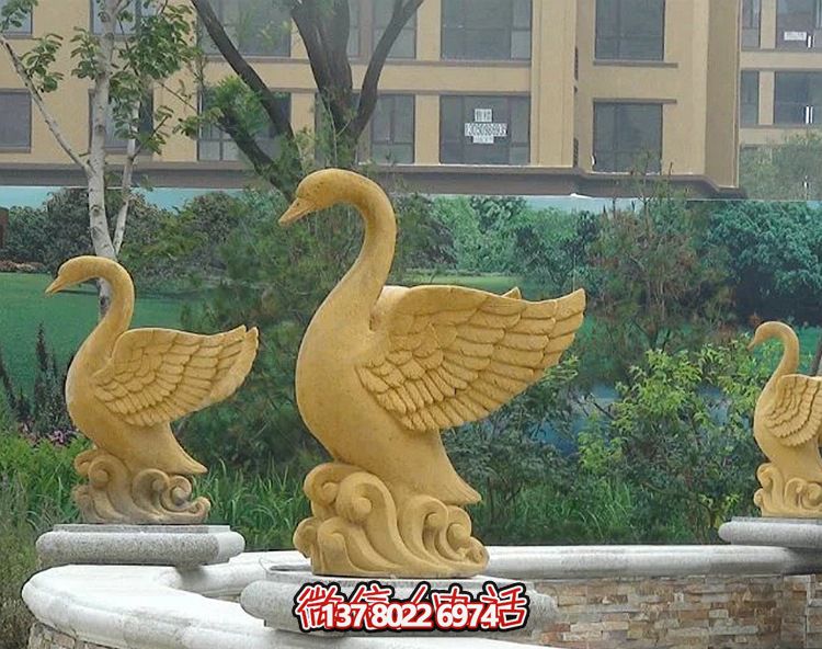 精美天鹅雕塑，唯美别墅景观装饰