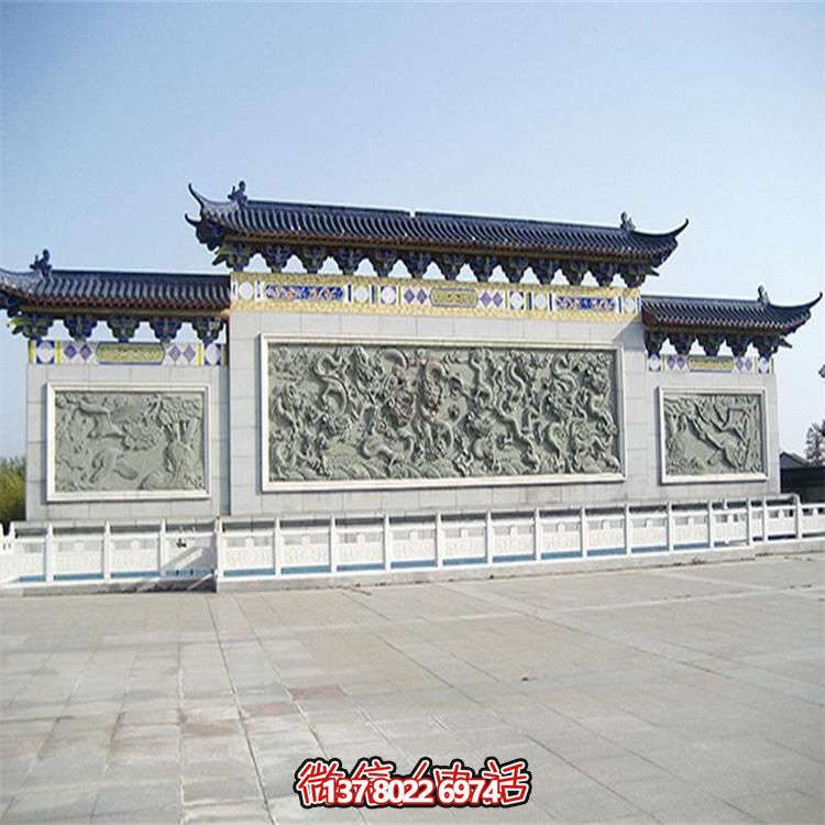 大理石雕刻景观浮雕、大型影壁壁画、雕塑艺术装置