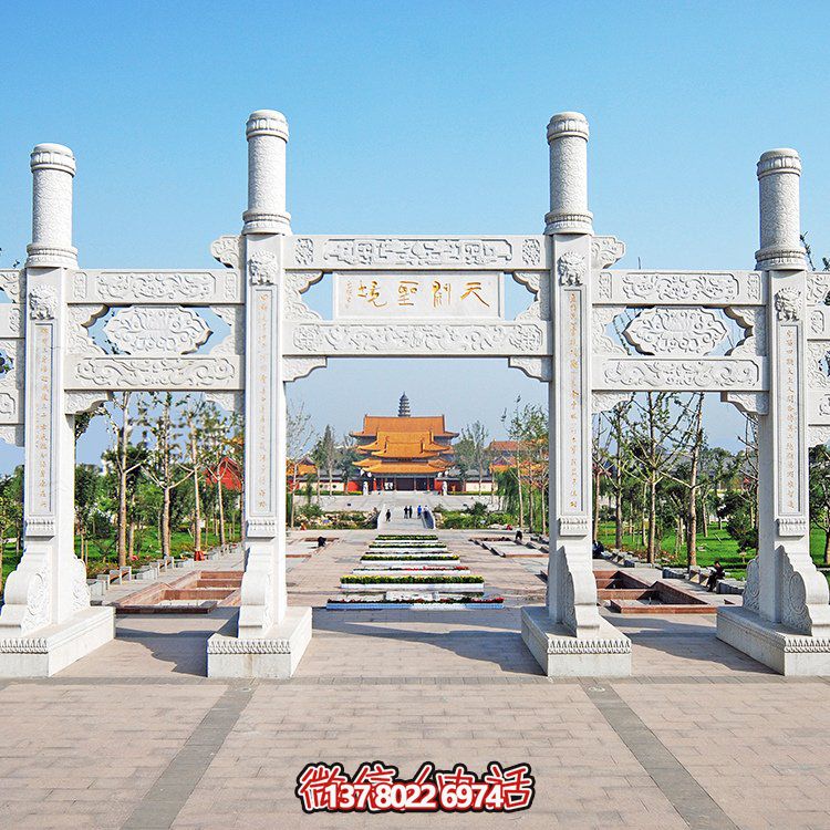 精美大理石石雕多门牌坊雕塑，让你领略大理景区的精彩