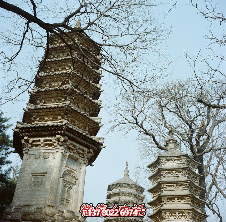 仿古石雕舍利塔，传承古老文化