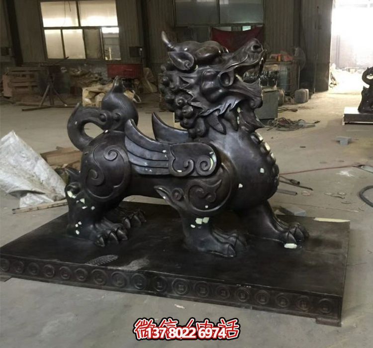 仿真铜雕财神貔貅玻璃钢雕塑