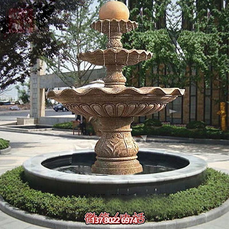 多层景观喷泉石雕，为学院增添独特的个性
