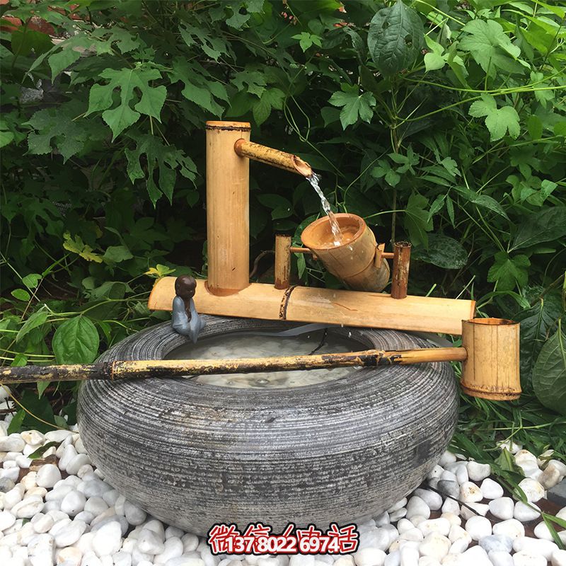 禅意日式庭院景观石槽水景摆件养鱼石盆鱼缸 禅意日式庭院景观石槽水景摆件养鱼石盆鱼缸