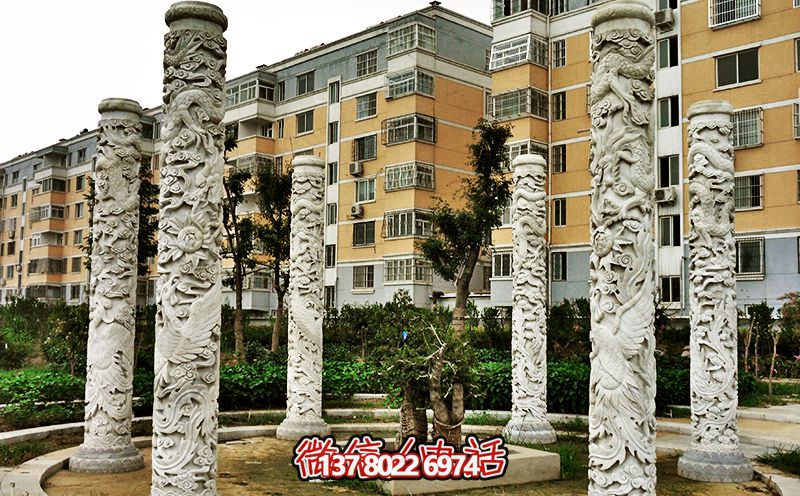精美大理石浮雕龙柱,装点小区花园 精美大理石浮雕龙柱,装点小区花园