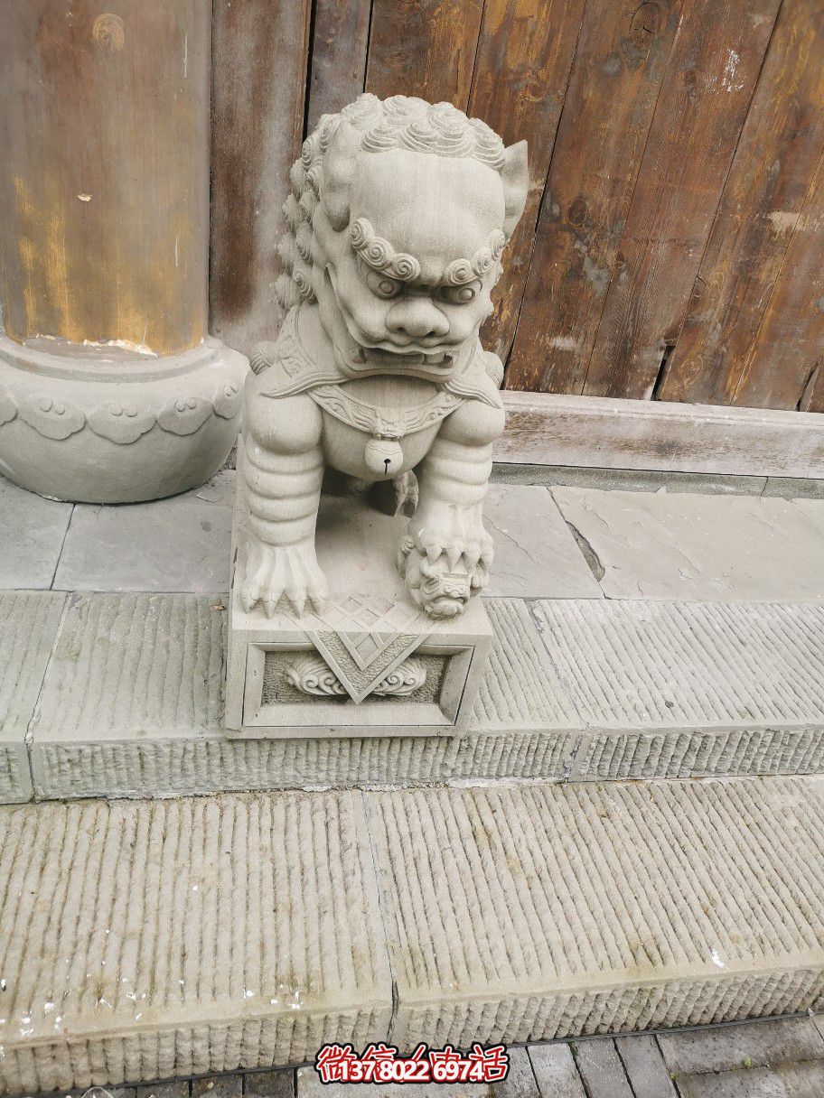 大理石石雕狮子雕塑，完美装点庭院门口