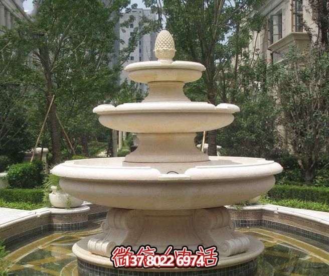 绚丽多彩的户外园林大理石雕塑喷泉