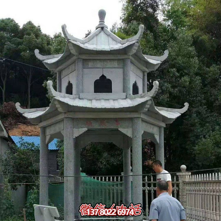 大型石雕凉亭，精美的室外装饰
