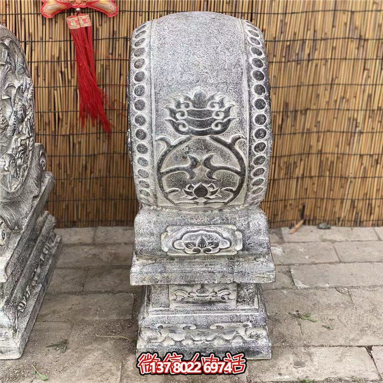 青石石雕抱鼓，点缀园林之美
