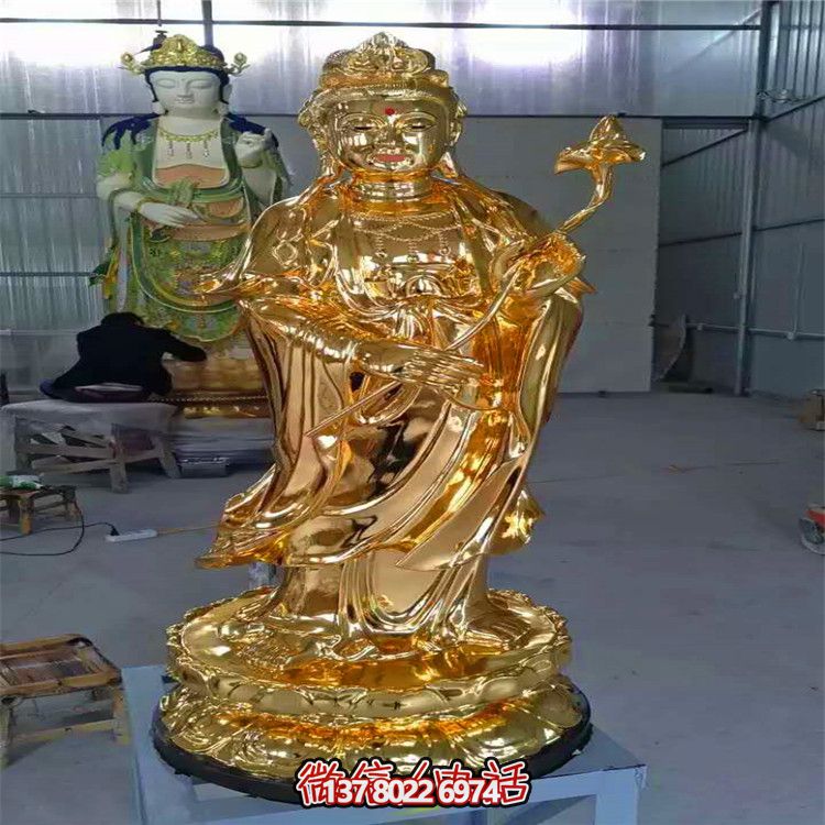 三圣雕塑鎏金不锈钢给景区庙宇增添神秘色彩