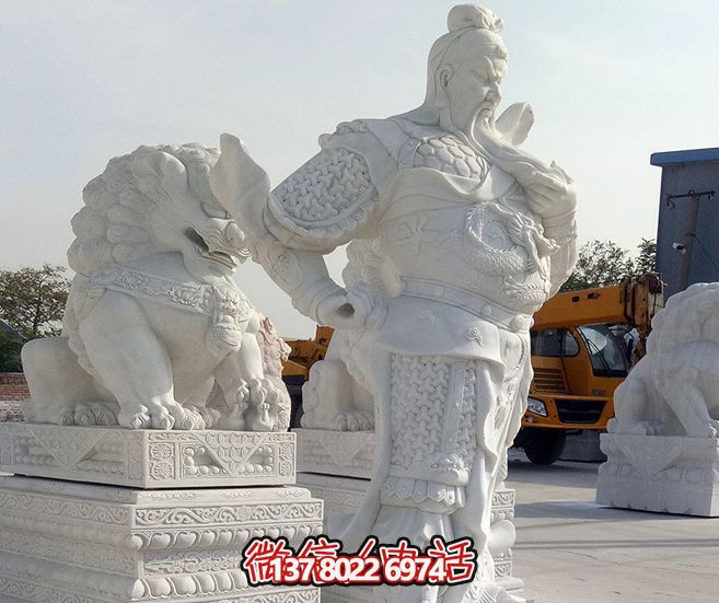 汉白玉大型关公雕塑,增添景观美感 汉白玉大型关公雕塑,增添景观美感