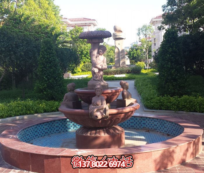 创造绚丽多彩的美景——多层喷泉景观石雕