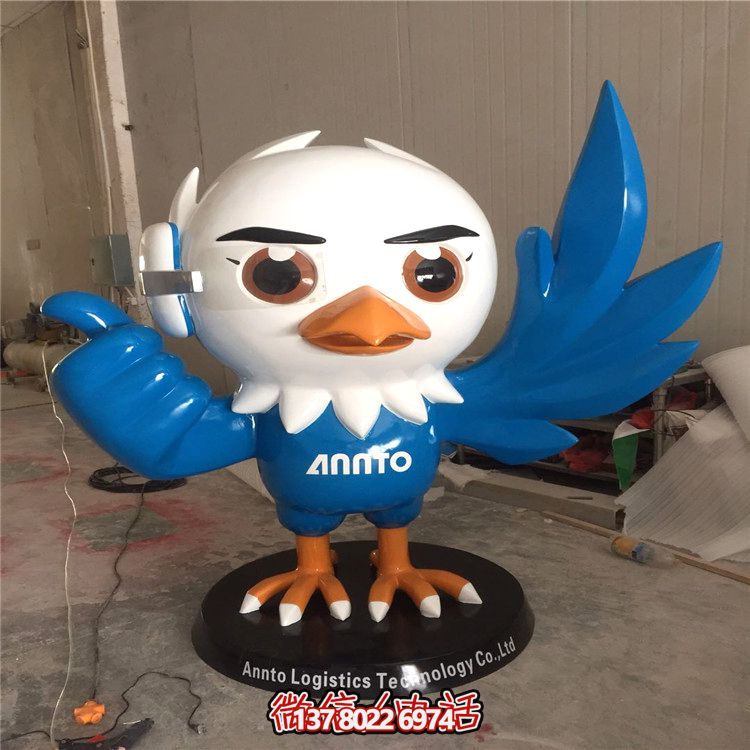 玻璃钢雕塑竖立的大拇指鸡 玻璃钢雕塑竖立的大拇指鸡