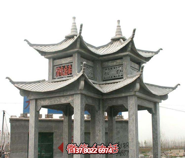 青石仿古雕刻镂空园林景观