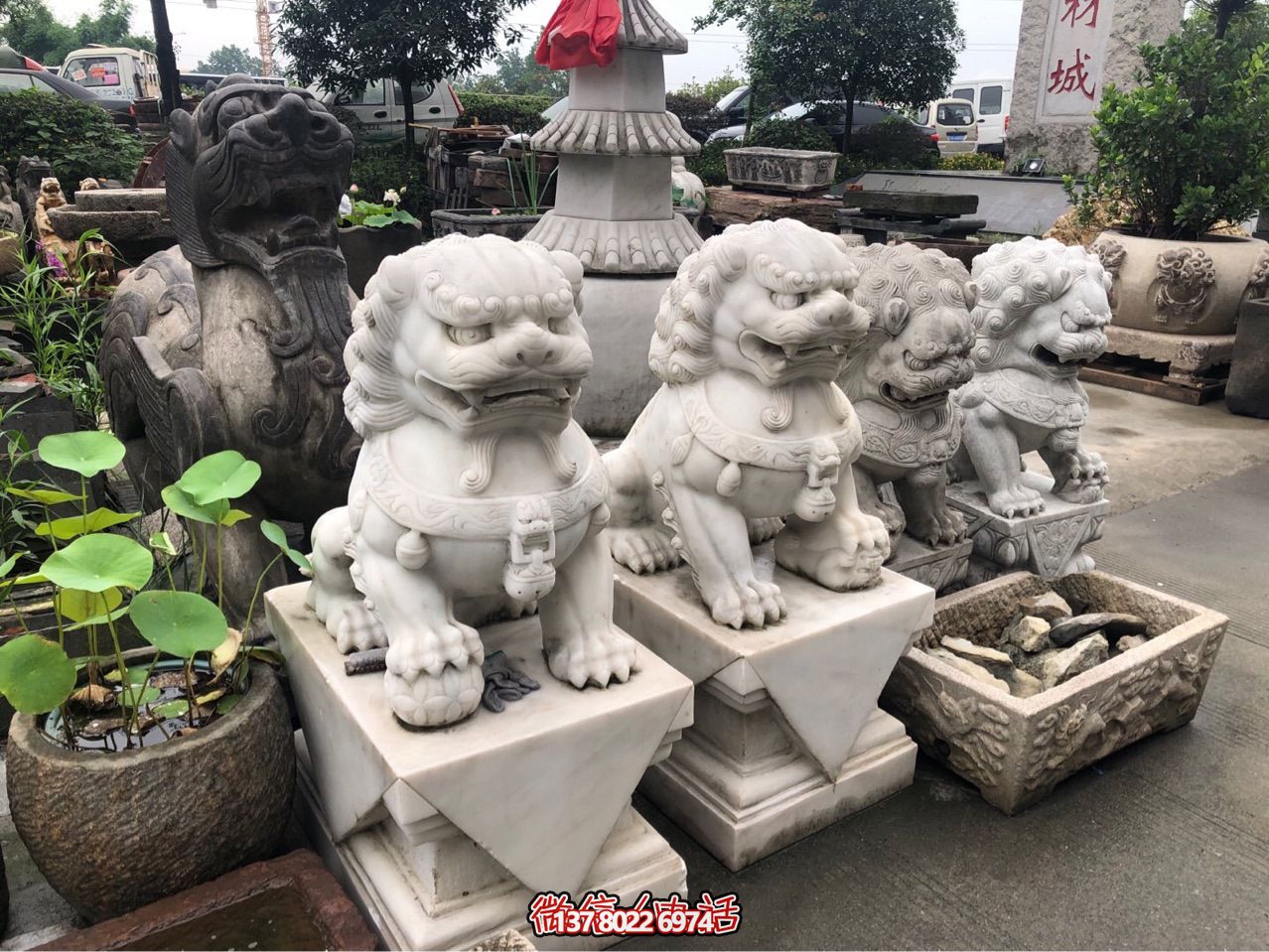 精美狮子雕塑，企业招财纳福