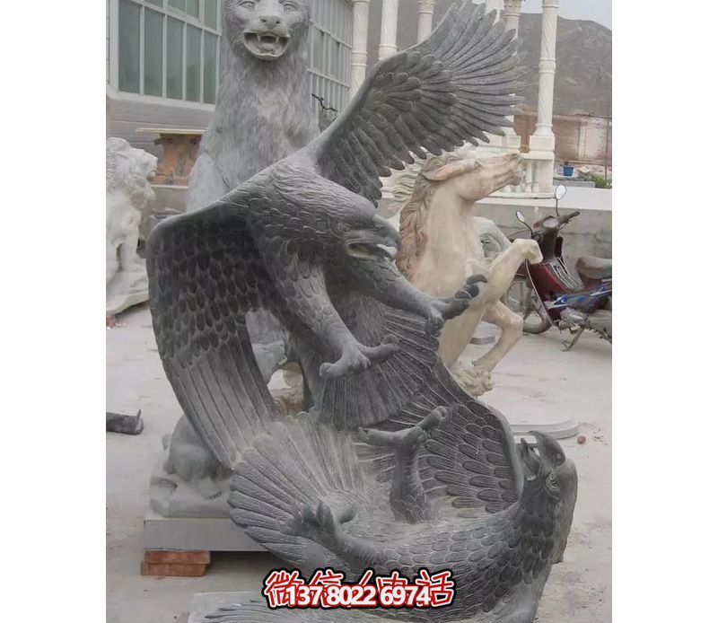 公园石雕老鹰雕塑