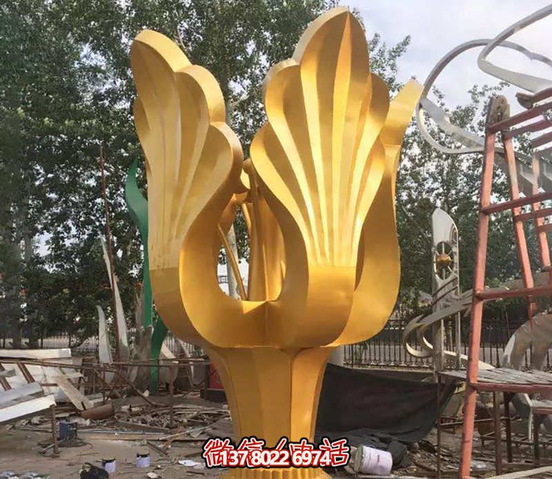 大型不锈钢紫荆花雕塑