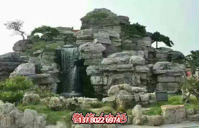 精美的景区园林，完美的假山流水摆放