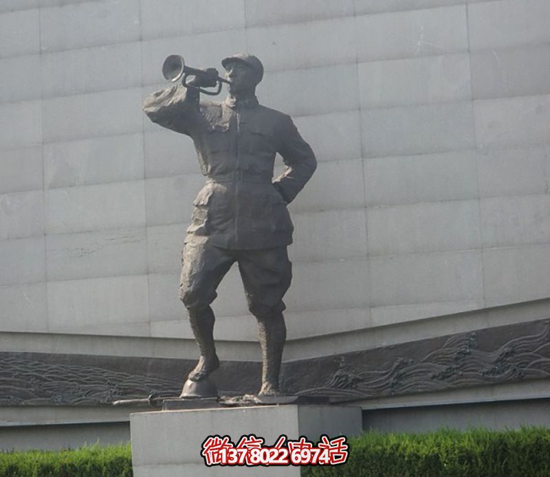 纪念抗战时期的铜雕景观