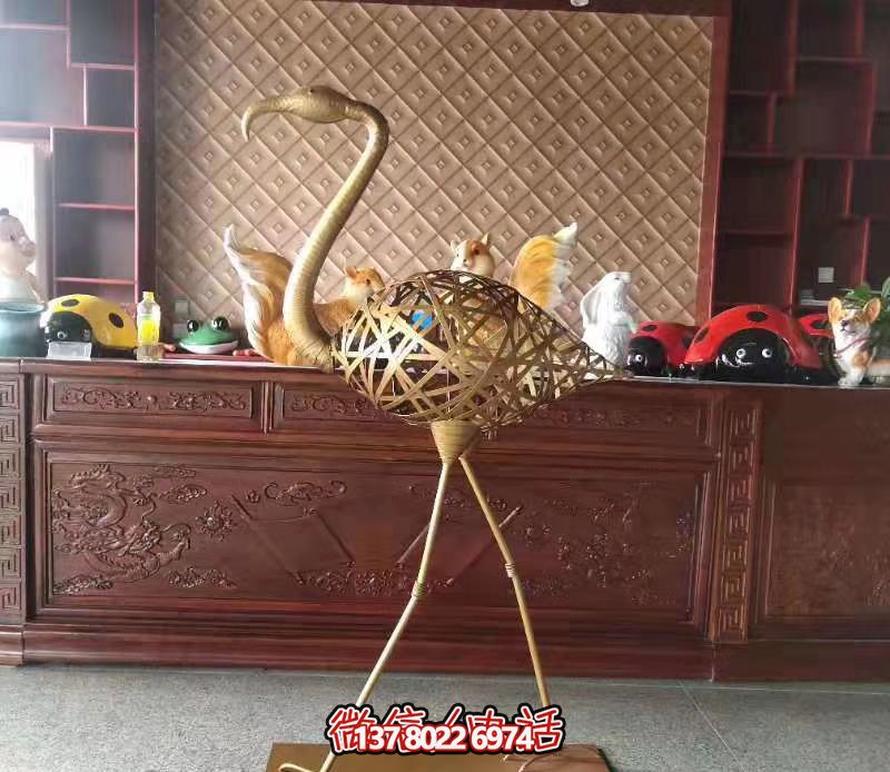 不锈钢抛光火烈鸟雕塑