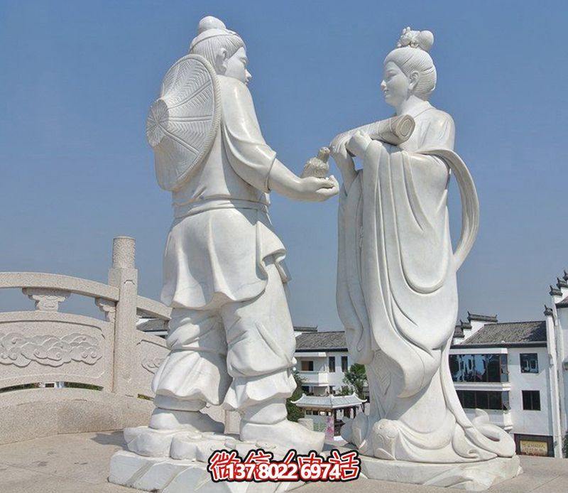 古代牛郎织女石雕,摆放于花园广场,带来汉白玉般的浪漫气息 古代牛郎织女石雕,摆放于花园广场,带来汉白玉般的浪漫气息