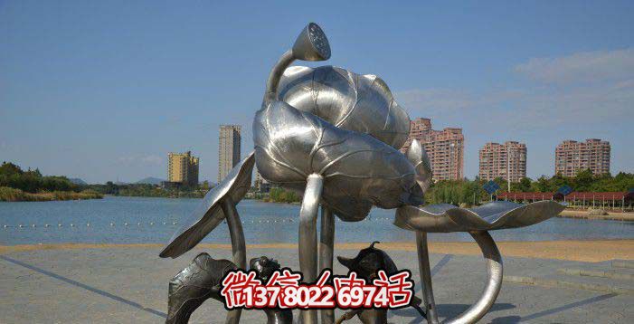 不锈钢荷花抽象雕塑 不锈钢荷花抽象雕塑