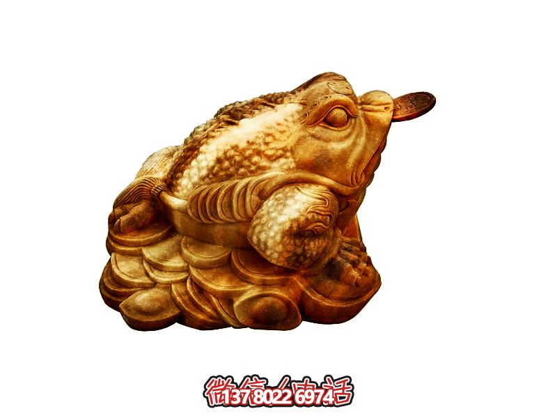 室内装饰仿真金蟾玻璃钢雕塑