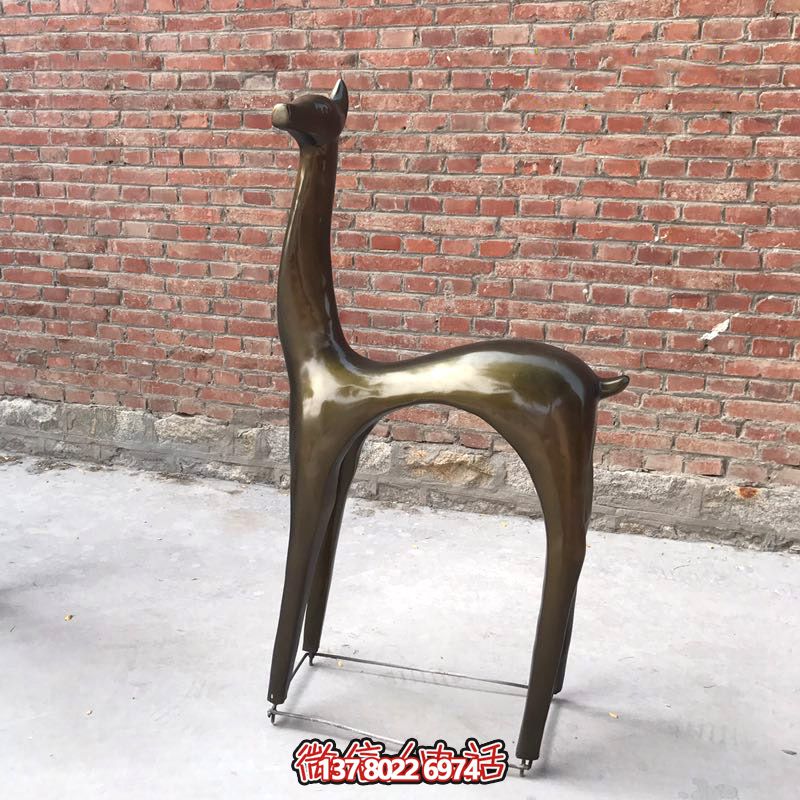 商品名称不锈钢仿铜鹿雕塑户外装饰品