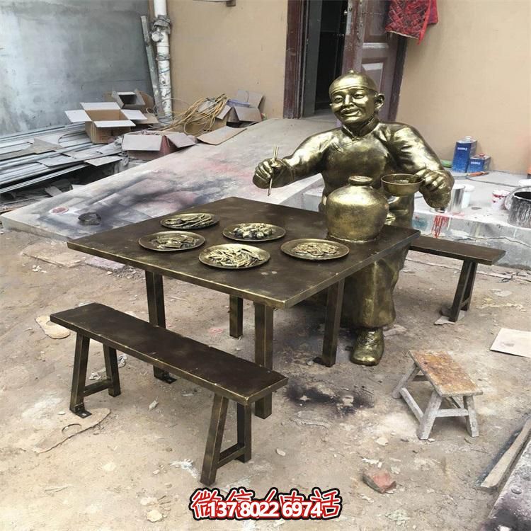 玻璃钢仿铜人物雕塑摆件，高雅装点户外园林