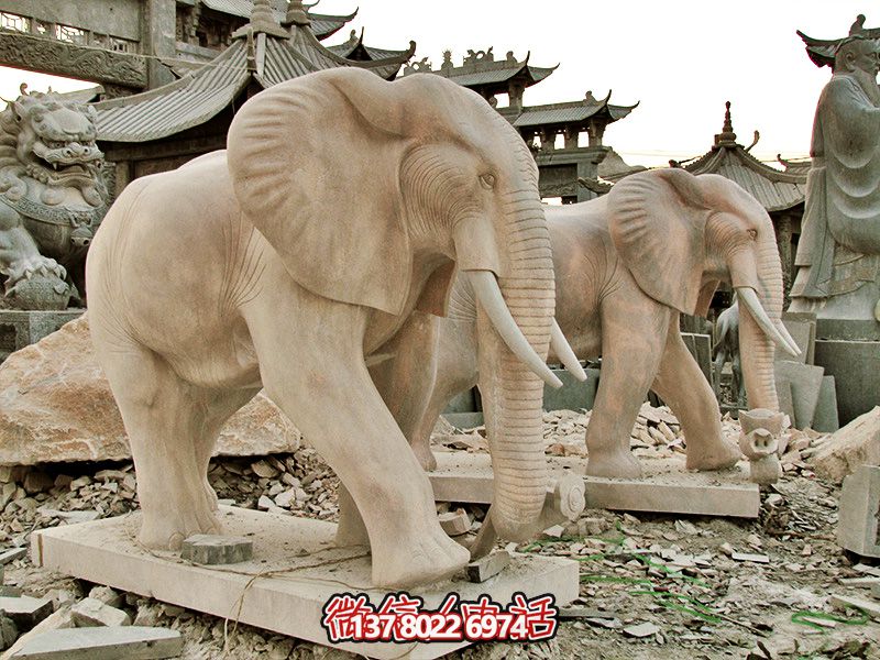 精美大理石石雕大象雕塑,美化户外园林景区 精美大理石石雕大象雕塑,美化户外园林景区