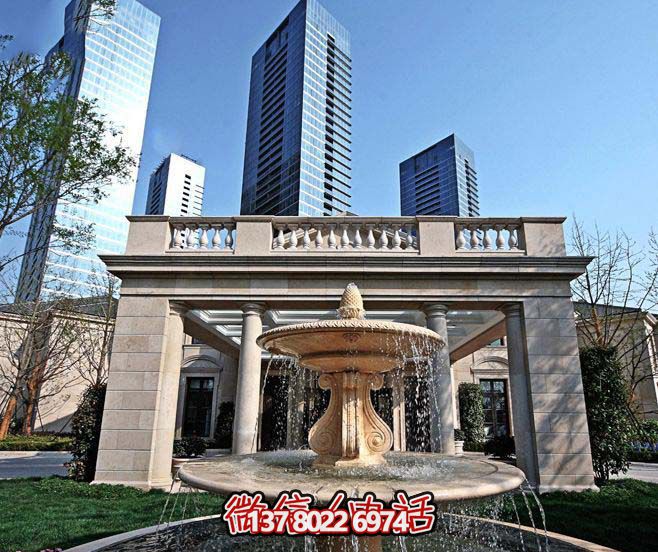 红晚霞下梦幻园林精致别墅园林景观设计
