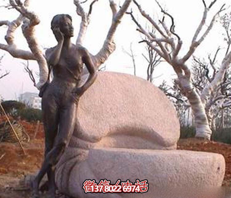 公园景区铜雕女人雕塑