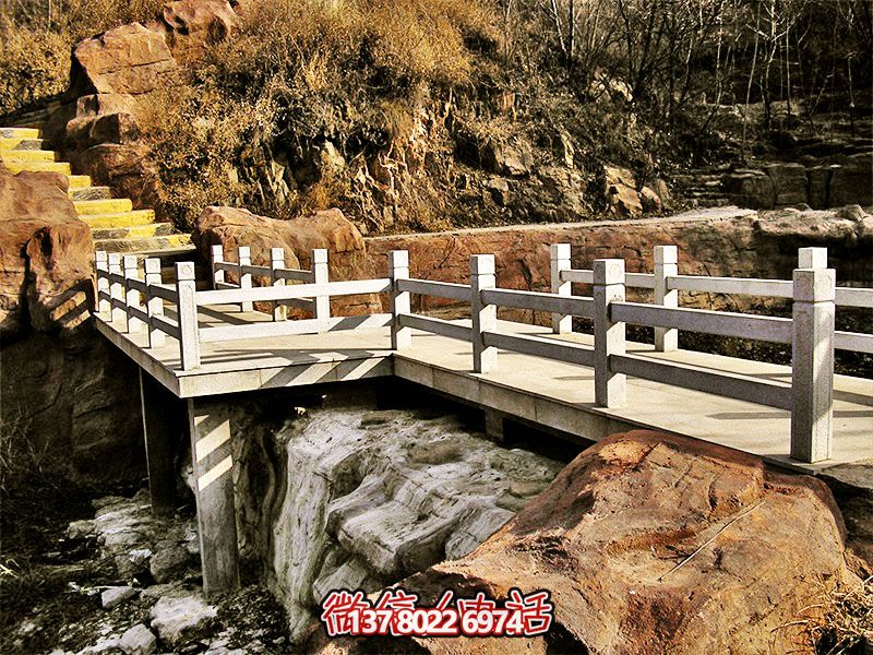 简易花岗岩小石桥栏杆