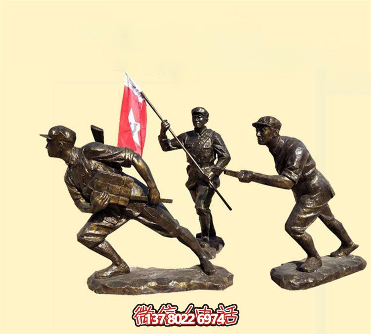 玻璃钢八路军雕塑,创意奔跑广场装饰 玻璃钢八路军雕塑,创意奔跑广场装饰