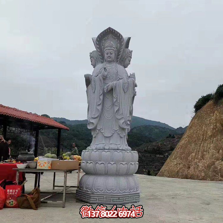 现代艺术石雕观音雕塑，融入园林景观的瑰丽大理石家园