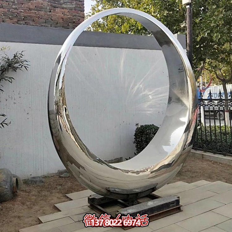 高级不锈钢圆环雕塑，构筑优雅园林景观