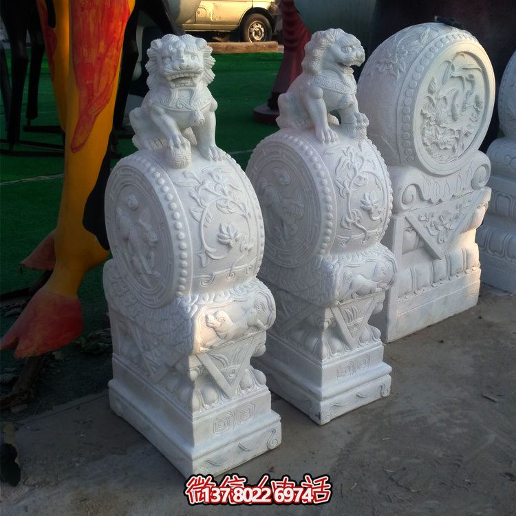 浓缩汉文化,以仿古建筑汉白玉雕塑装点宫殿门墩 浓缩汉文化,以仿古建筑汉白玉雕塑装点宫殿门墩