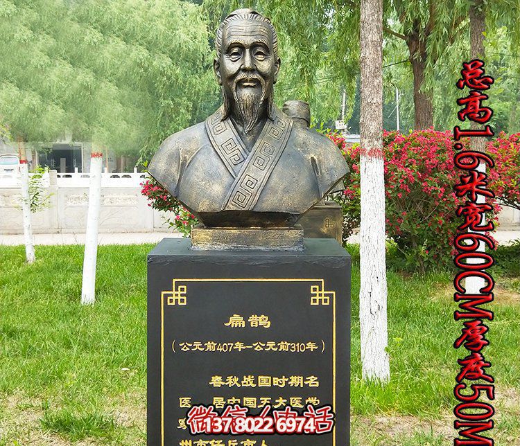 公园扁鹊胸像古代名医铜雕扁鹊雕塑 公园扁鹊胸像古代名医铜雕扁鹊雕塑