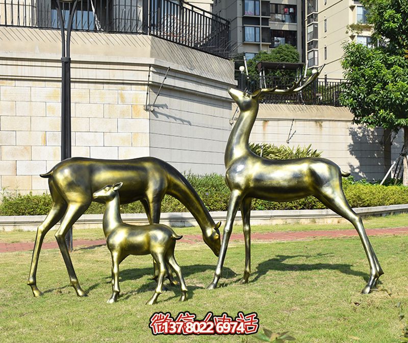 户外园林景观摆件铜雕鹿雕塑 户外园林景观摆件铜雕鹿雕塑