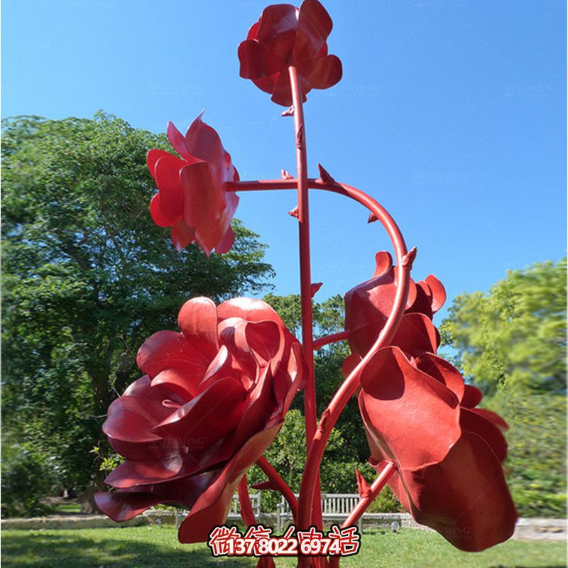 不锈钢玫瑰花雕塑 不锈钢玫瑰花雕塑