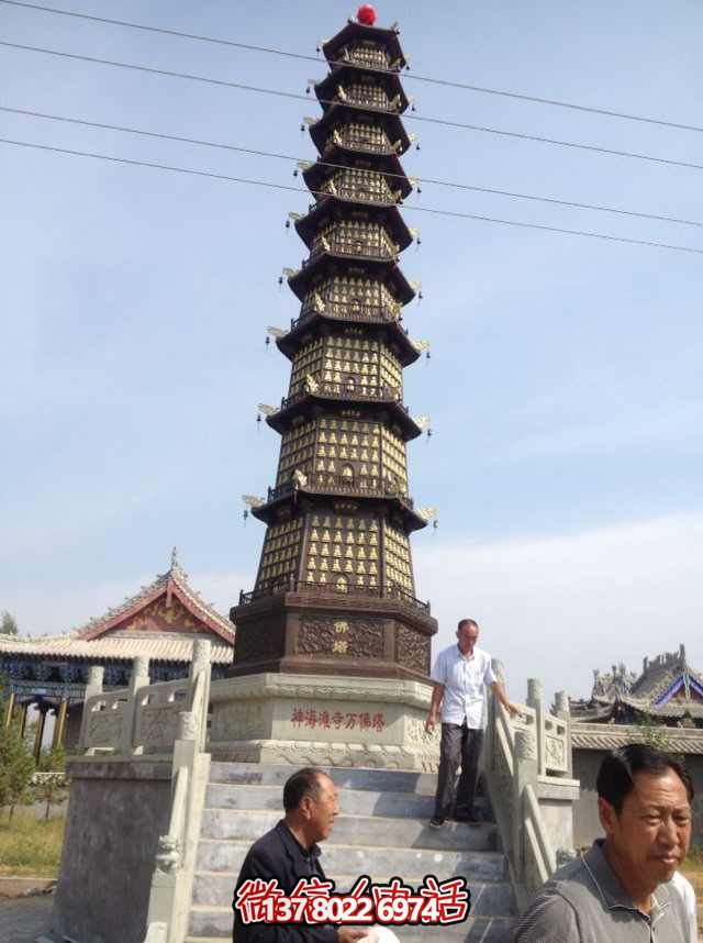 佛塔雕塑-铸铁千佛塔寺庙景观装饰摆件