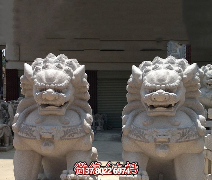 庭院寺庙创意狮子雕塑汉白玉石雕狮子雕塑