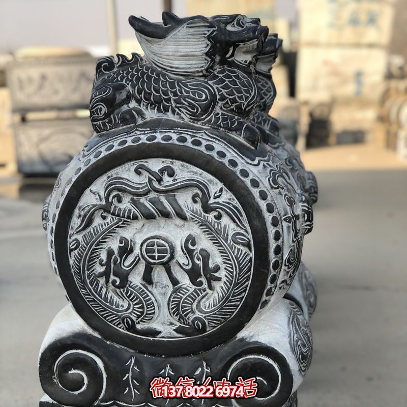 石雕门墩抱鼓石一对家用门口青石仿古做旧石鼓石墩貔貅雕塑
