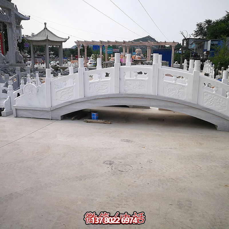 公园汉白玉石雕桥装饰景观雕塑 公园汉白玉石雕桥装饰景观雕塑