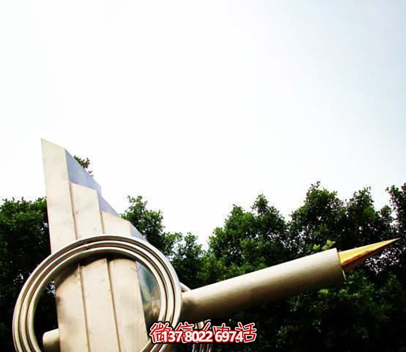 公园学校创意不锈钢喷金烤漆创意钢笔雕塑