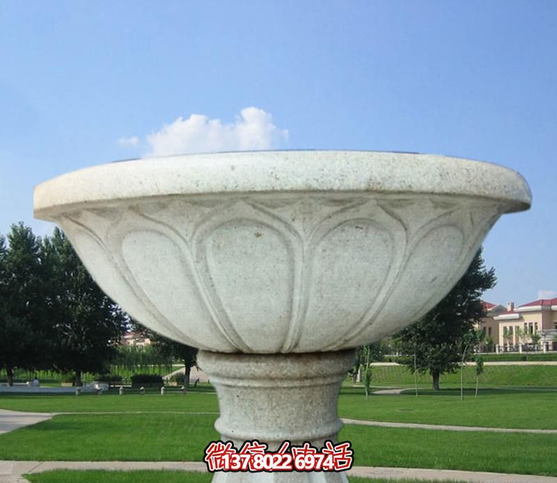 大理石花钵户外景观大型摆件花盆雕塑 大理石花钵户外景观大型摆件花盆雕塑