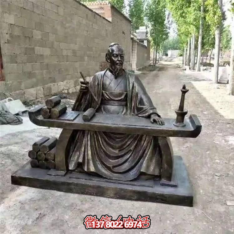 玻璃钢仿铜户外园林景观古代人物雕塑