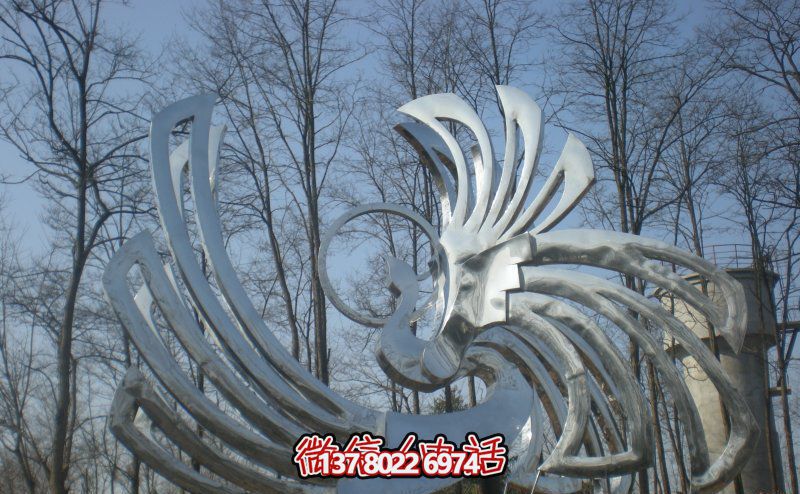 景区户外不锈钢镜面抽象凤凰雕塑 景区户外不锈钢镜面抽象凤凰雕塑
