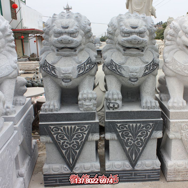 庭院青石一对石雕大型动物狮子雕塑